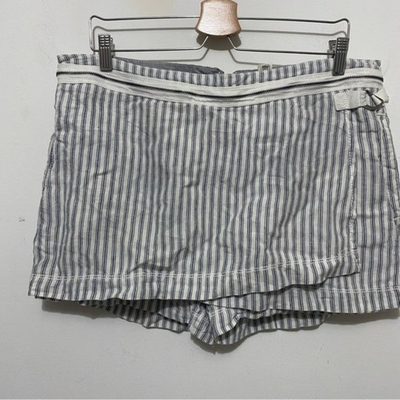Anthropologie Marrakech Striped Zipper Waist Blue, White & Grey Skort Size 31 - Picture 1 of 12